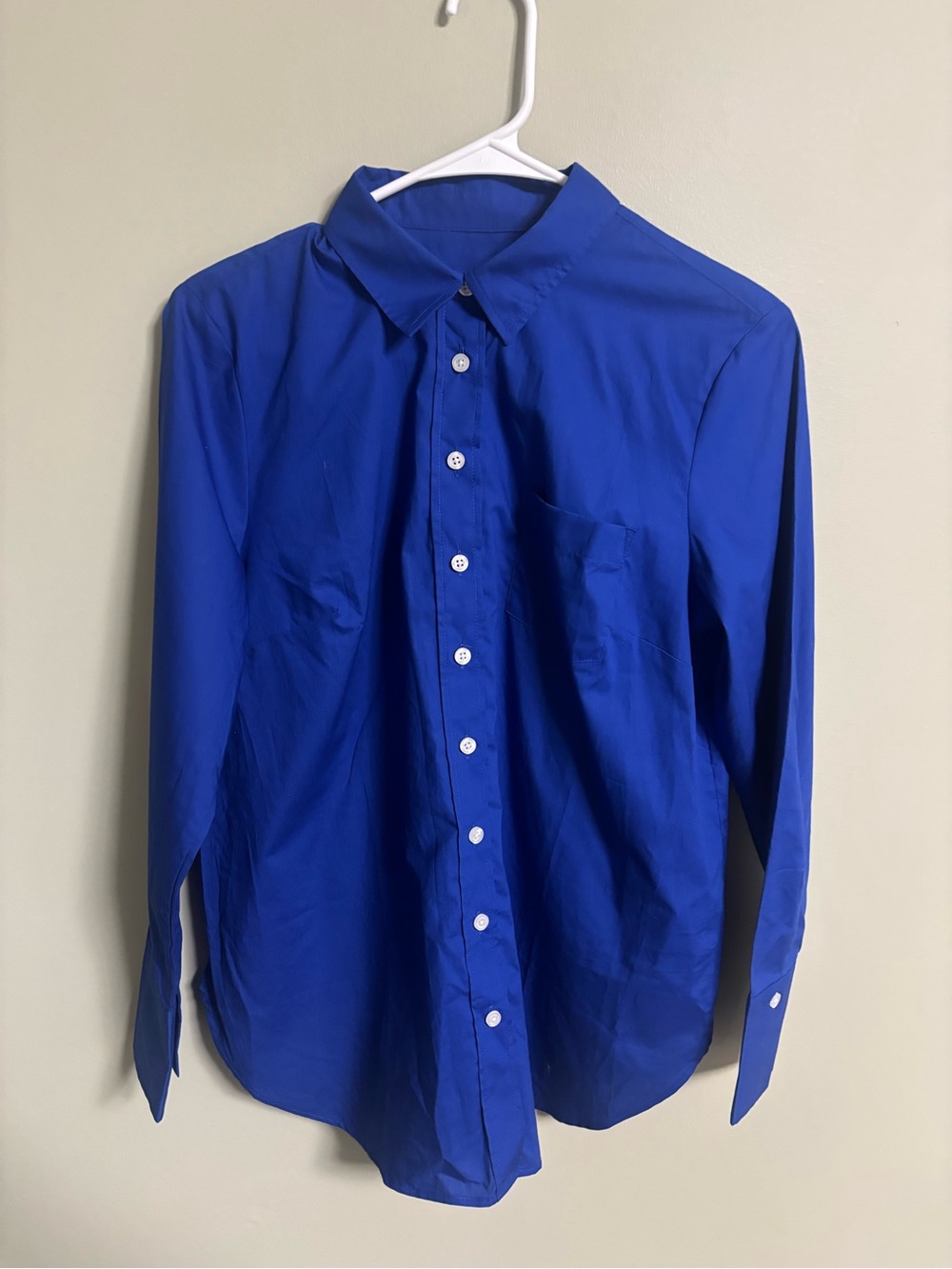 Talbots Modern Classic Shirt Royal Blue Cobalt Women's Petite Small New Cotton